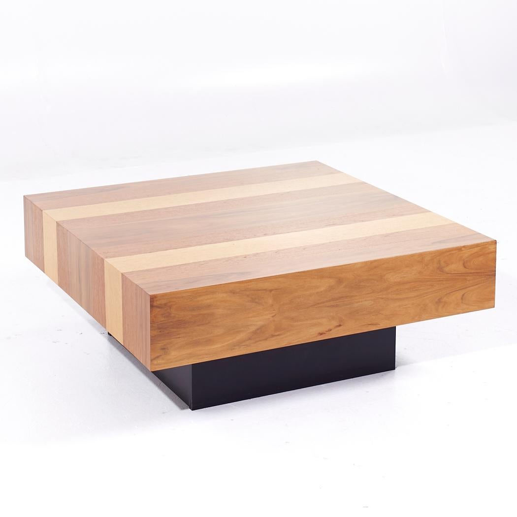 Milo Baughman Style Dyrlund MCM Danish Rosewood Maple Teak Coffee Table 1