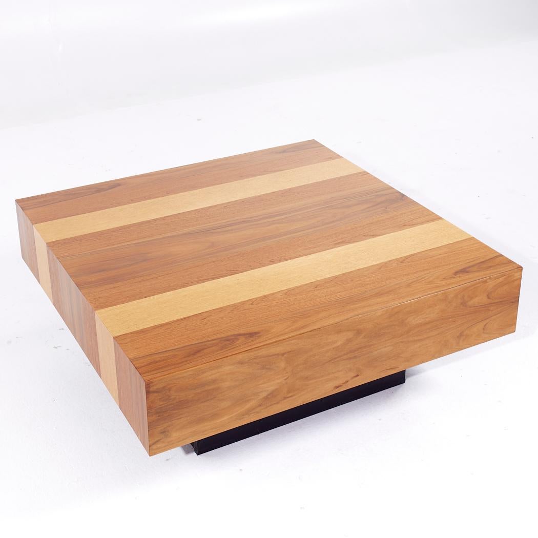 Milo Baughman Style Dyrlund MCM Danish Rosewood Maple Teak Coffee Table 2