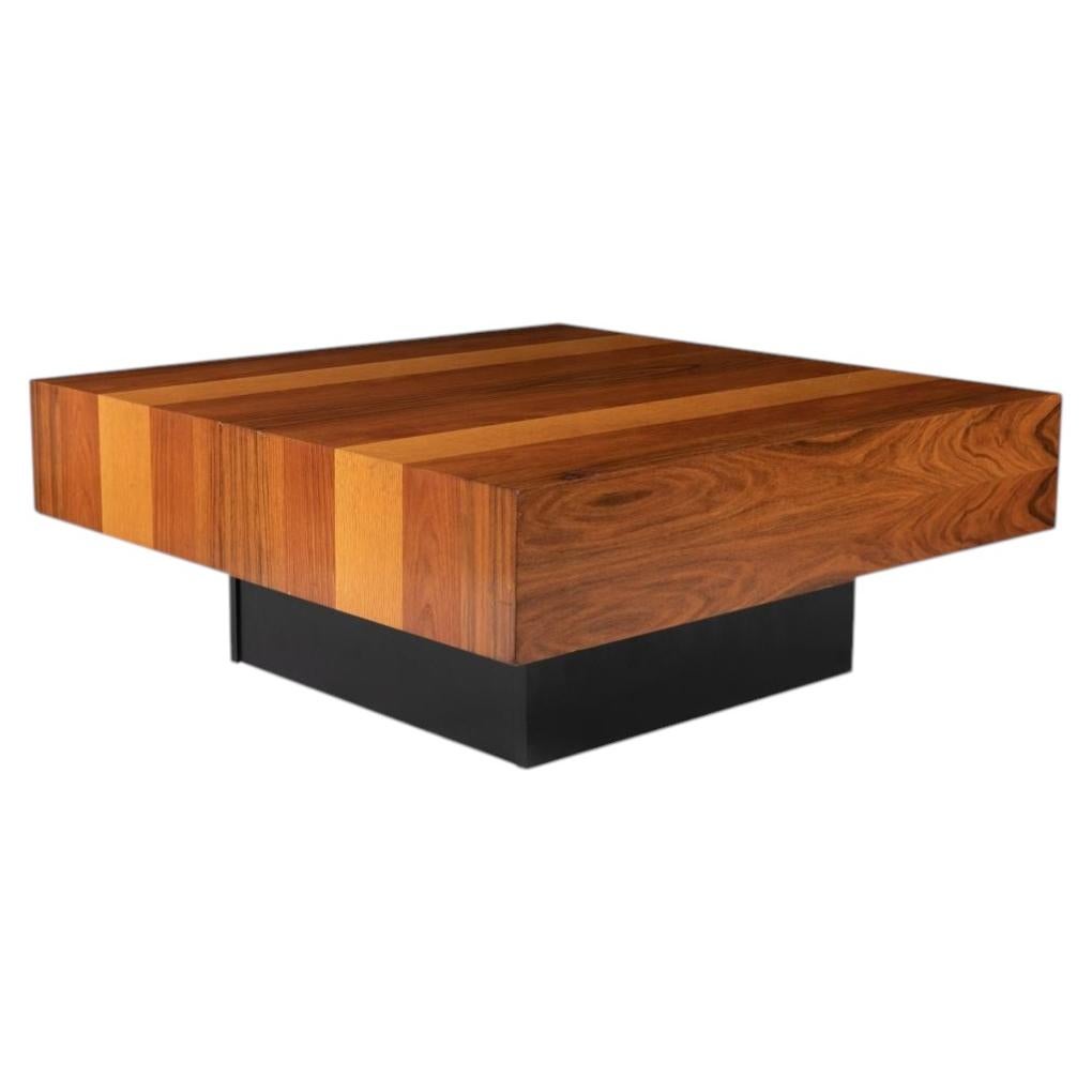 Milo Baughman Style Dyrlund Mid Century Danish Rosewood, Maple and Teak Coffee (Café en palissandre, érable et teck) en vente