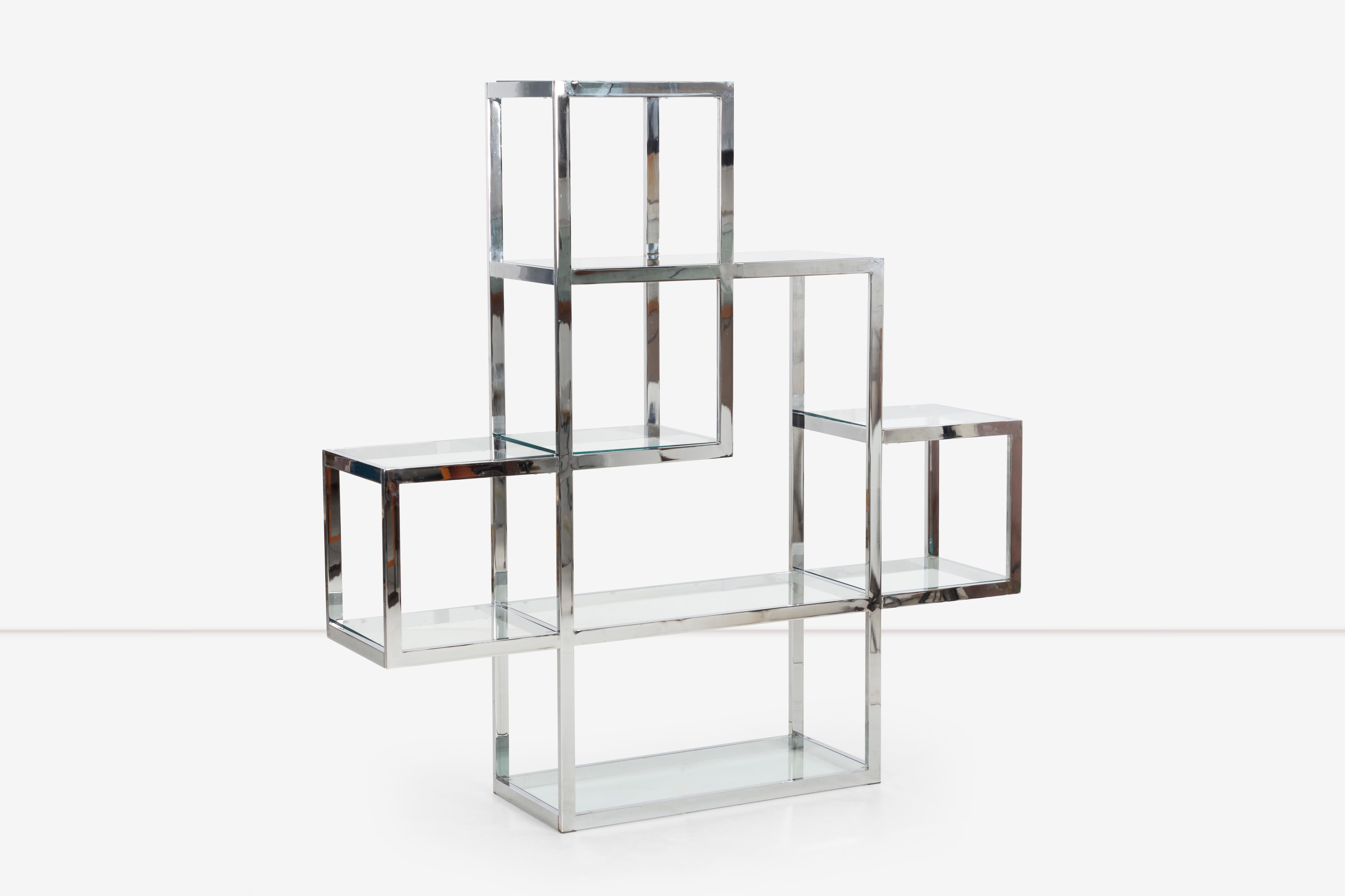 Milo Baughman Style Etagere In Good Condition For Sale In Chicago, IL