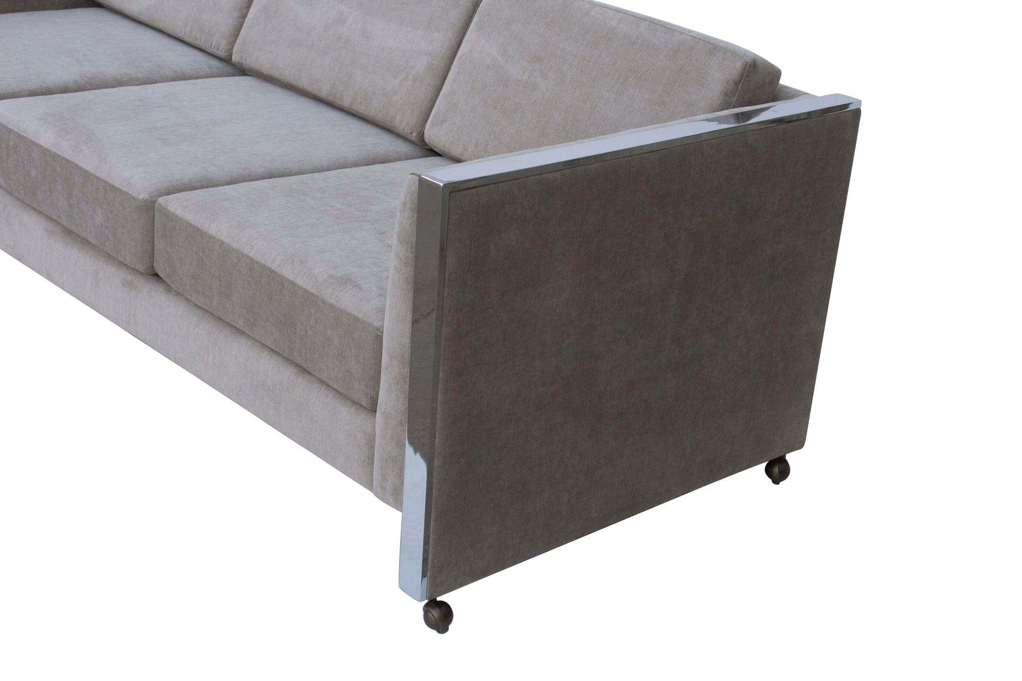 Milo Baughman Style Abendarm-Sofa im Stil von Selig von Monroe (Ende des 20. Jahrhunderts) im Angebot