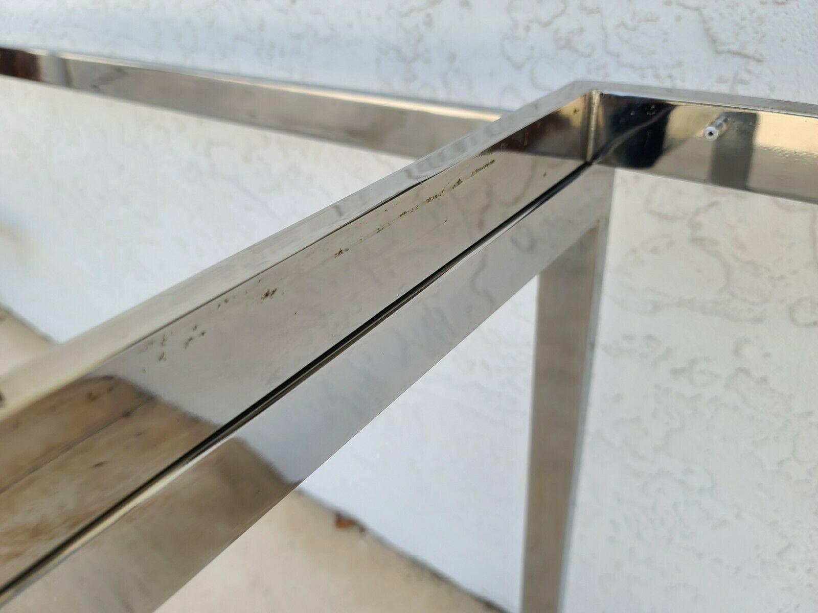 Milo Baughman Style Expandable Chrome Glass Console Sofa Table For Sale 5