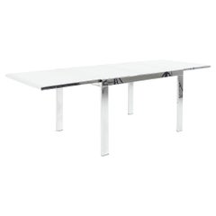 Milo Baughman Style for DIA Mid Century Glass and Chrome Extendable Dining Table