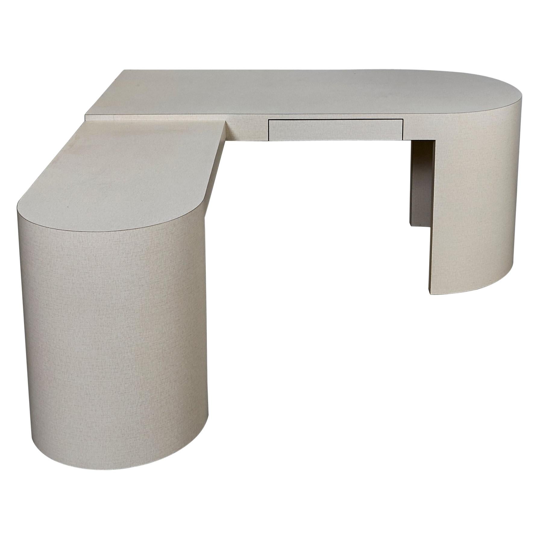 Milo Baughman Style Formica L Shaped Desk For At 1stdibs