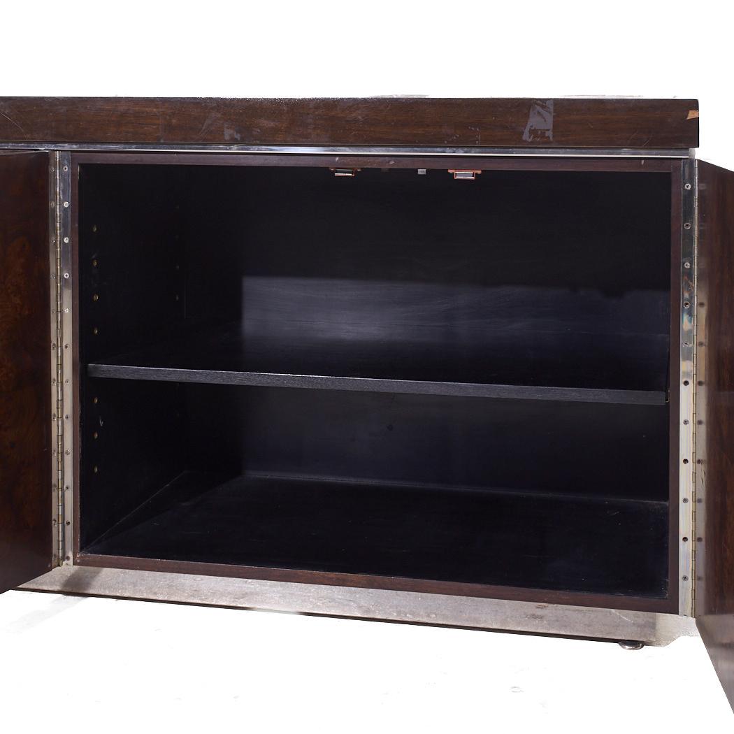 Credenza de madera de arce y tapa de mármol estilo Milo Baughman Helikon de mediados de siglo Mármol en venta