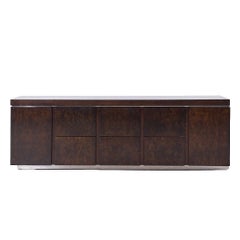 Credenza da ufficio in legno di betulla del metà secolo in stile Milo Baughman