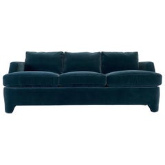 Milo Baughman Style, Hollywood Regency Mohair Sofa by Century Furniture