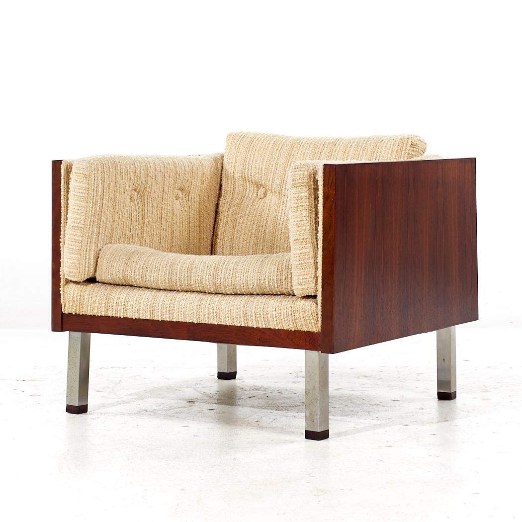 Mid-Century Modern Milo Baughman Style Jydsk Mobelfabrik Mid Century Danish Rosewood Case Chair For Sale