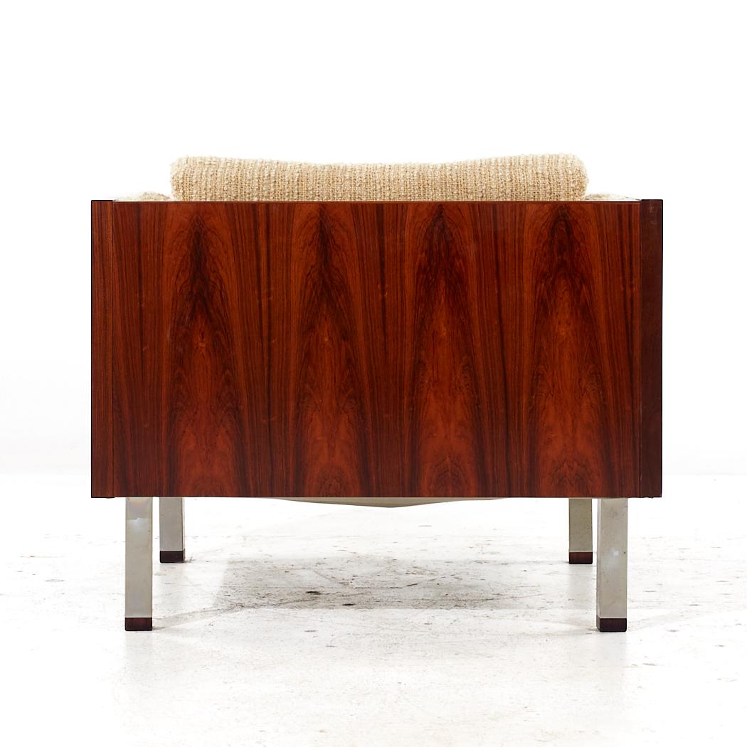 Milo Baughman Style Jydsk Mobelfabrik Mid Century Danish Rosewood Case Chair For Sale 1
