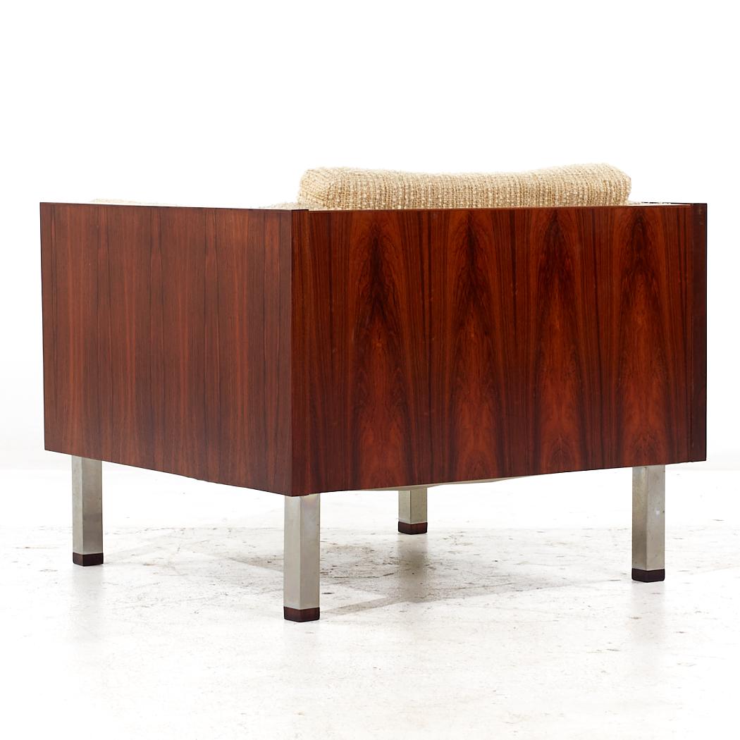 Milo Baughman Style Jydsk Mobelfabrik Mid Century Danish Rosewood Case Chair For Sale 2