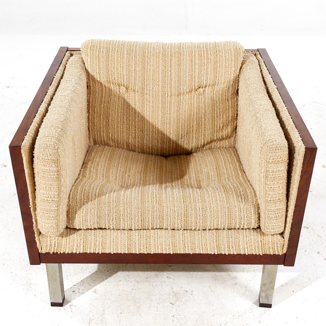 Milo Baughman Style Jydsk Mobelfabrik Mid Century Danish Rosewood Case Chair For Sale 3