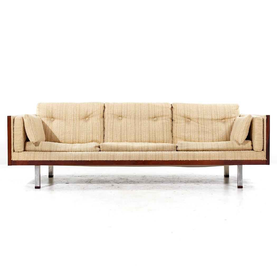Milo Baughman Style Jydsk Mobelfabrik Mid Century Danish Rosewood Case Sofa

This sofa measures: 88 wide x 30.5 deep x 29 inches high, with a seat height of 15 and arm height of 24.5 inches

All pieces of furniture can be had in what we call