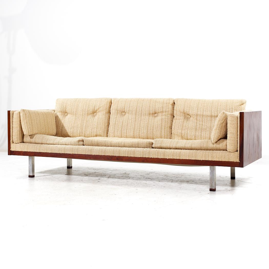 Mid-Century Modern Milo Baughman Style Jydsk Mobelfabrik Mid Century Danish Rosewood Case Sofa For Sale