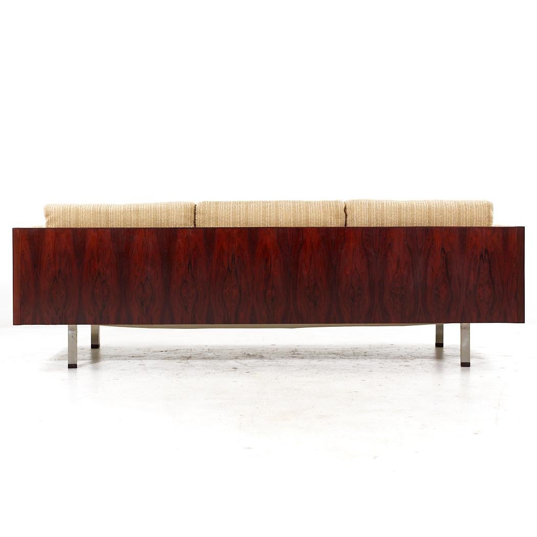 Late 20th Century Milo Baughman Style Jydsk Mobelfabrik Mid Century Danish Rosewood Case Sofa For Sale