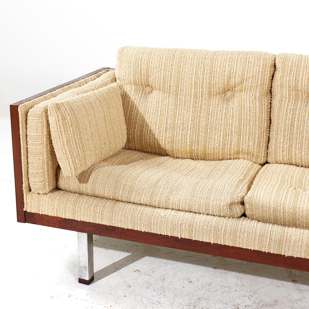 Milo Baughman Style Jydsk Mobelfabrik Mid Century Danish Rosewood Case Sofa For Sale 1