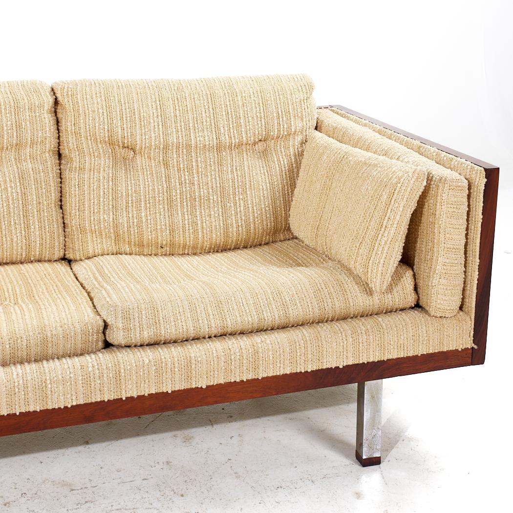 Milo Baughman Style Jydsk Mobelfabrik Mid Century Danish Rosewood Case Sofa For Sale 3