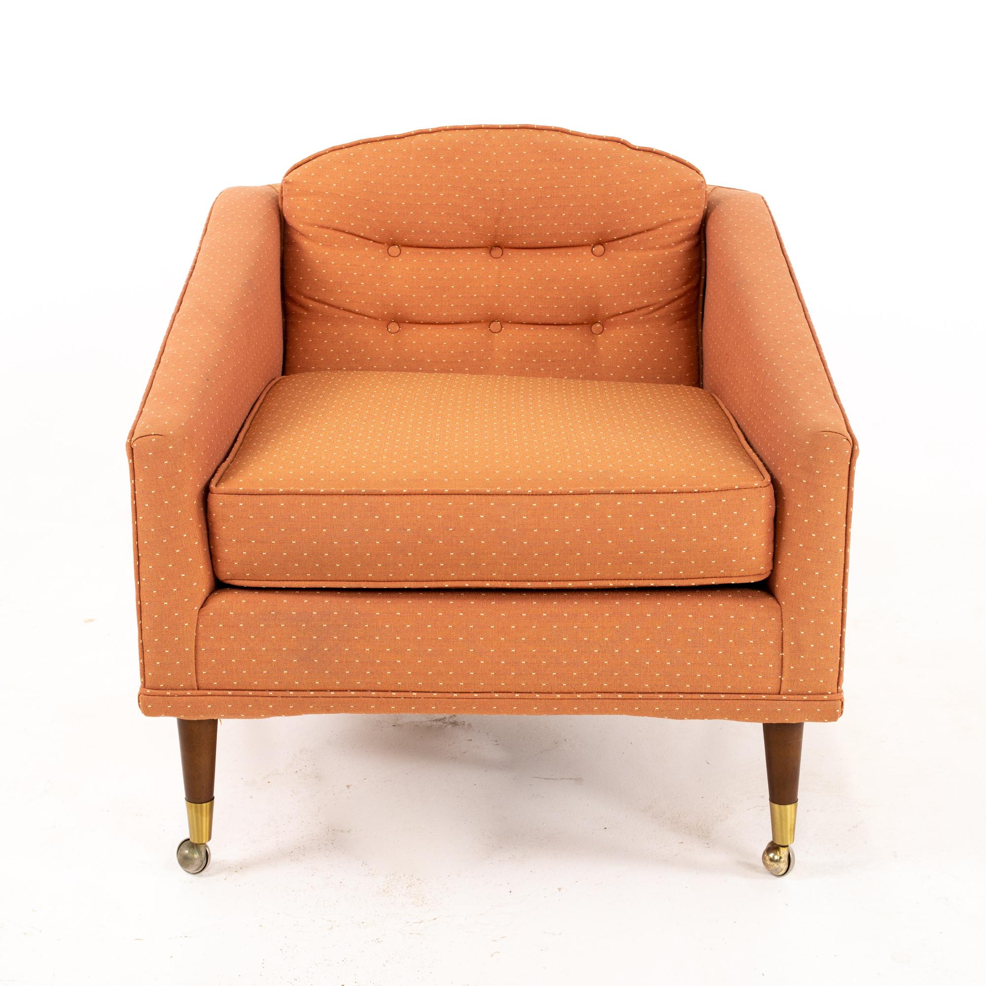Late 20th Century Milo Baughman Style Kroehler Mid Century Lounge Chairs, Pair