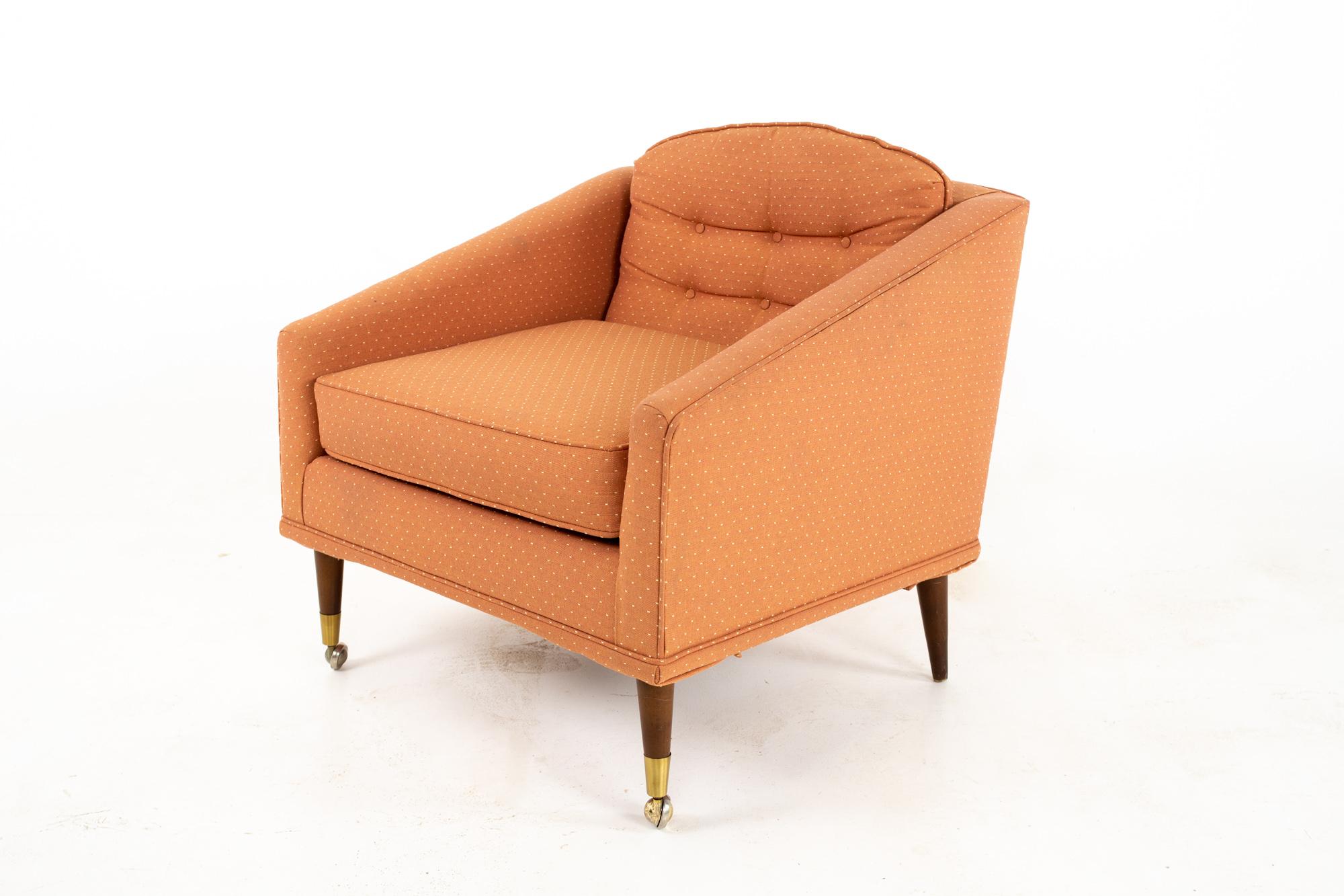 Milo Baughman Style Kroehler Mid Century Lounge Chairs, Pair 1