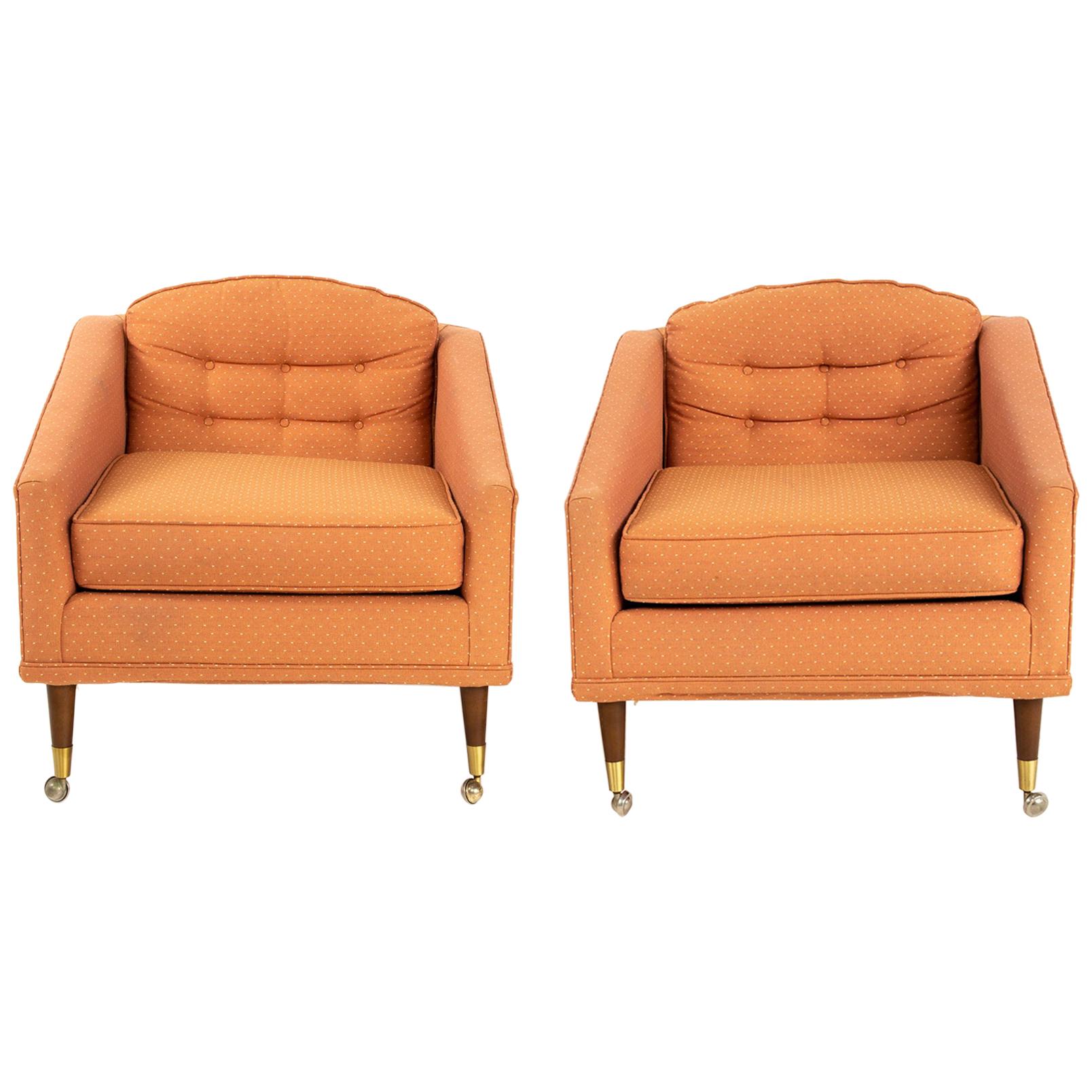 Milo Baughman style Kroehler mid century lounge chairs - pair
Each chair measures: 26 wide x 25 deep x 28.5 inches high, with a seat height of 16.5 inches

All pieces of furniture can be had in what we call restored vintage condition. That means