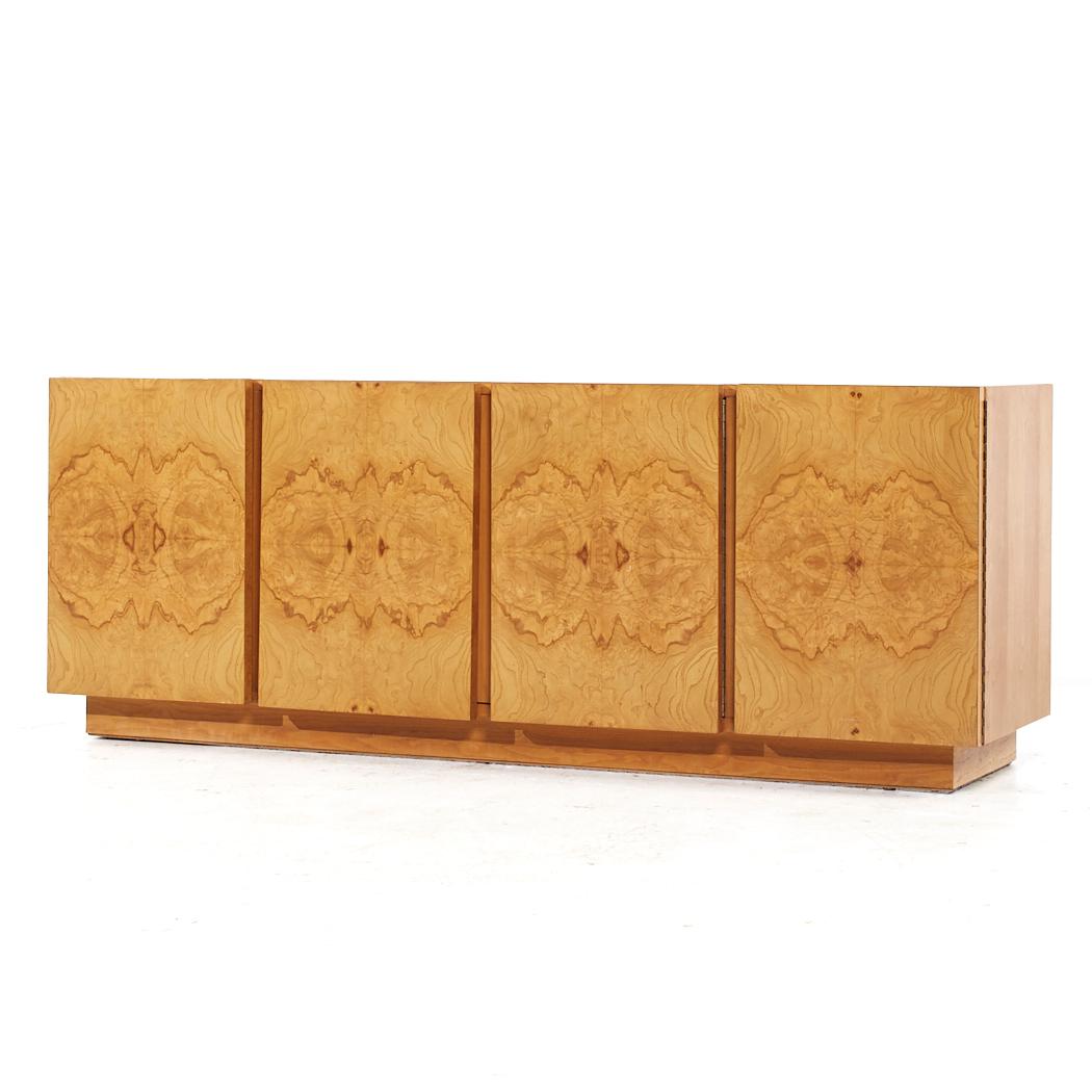 Mid-Century Modern Milo Baughman Style Lane Mid Century Burlwood Credenza For Sale