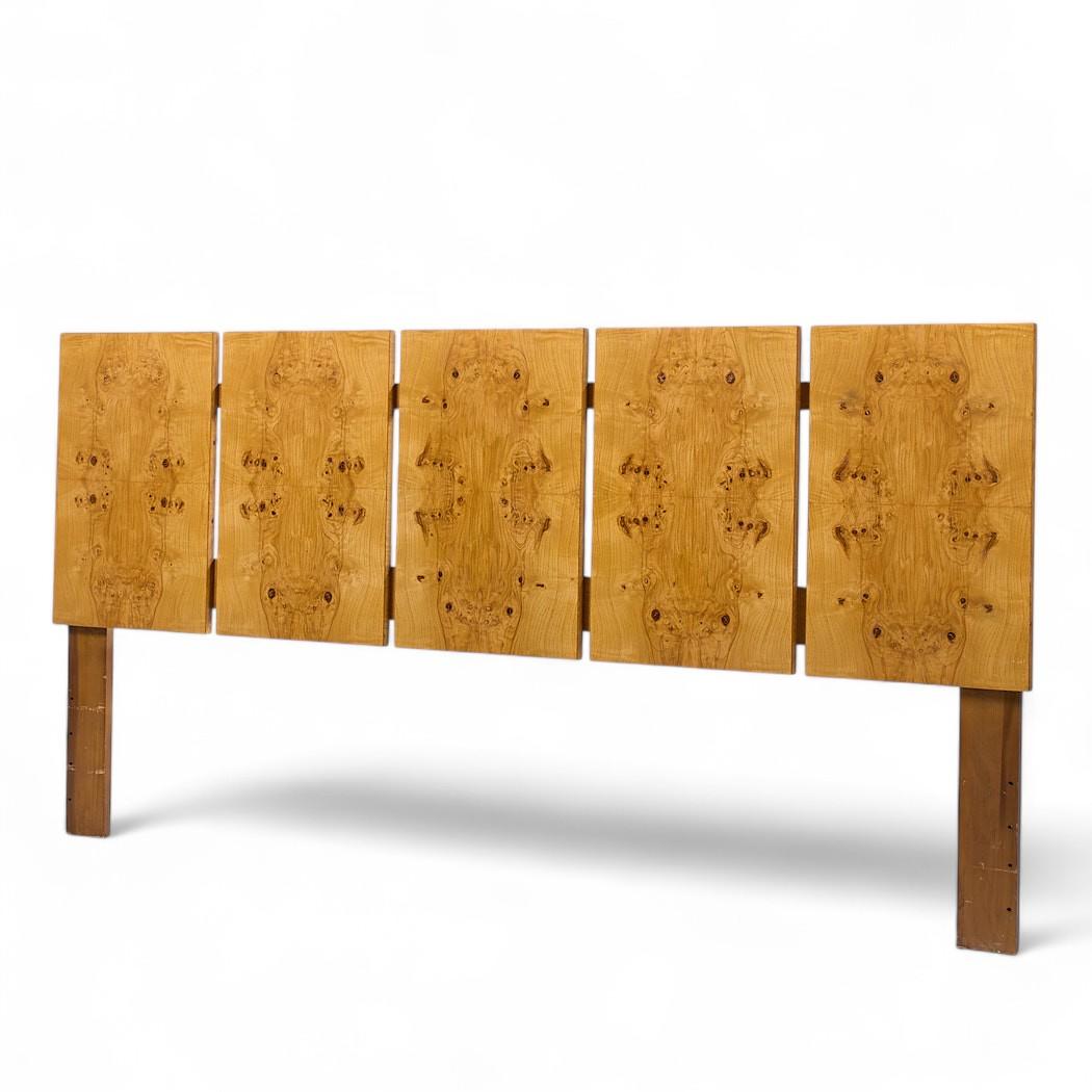 Milo Baughman Style Lane Mid Century Burlwood King Kopfteil (Moderne der Mitte des Jahrhunderts) im Angebot