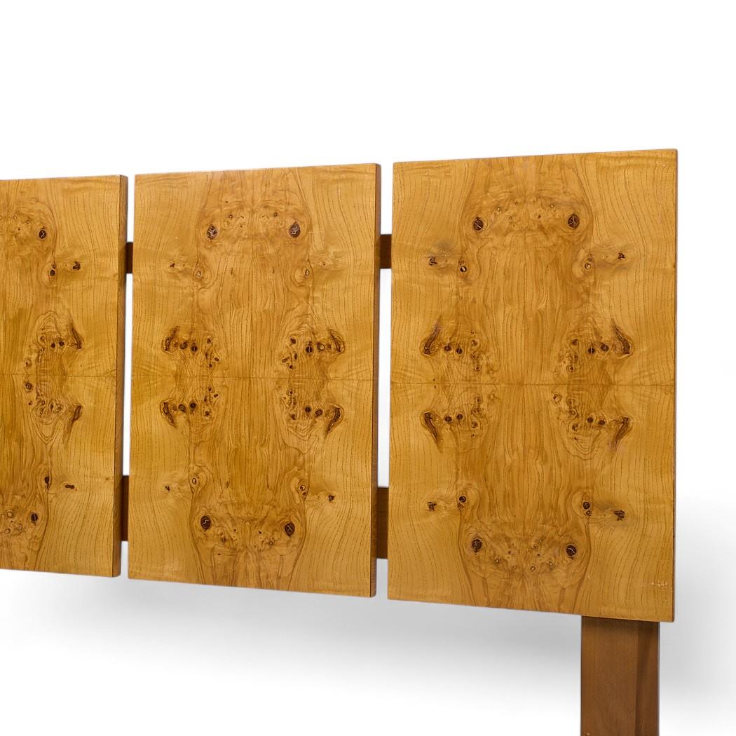 Milo Baughman Style Lane Mid Century Burlwood King Kopfteil im Zustand „Gut“ im Angebot in Countryside, IL