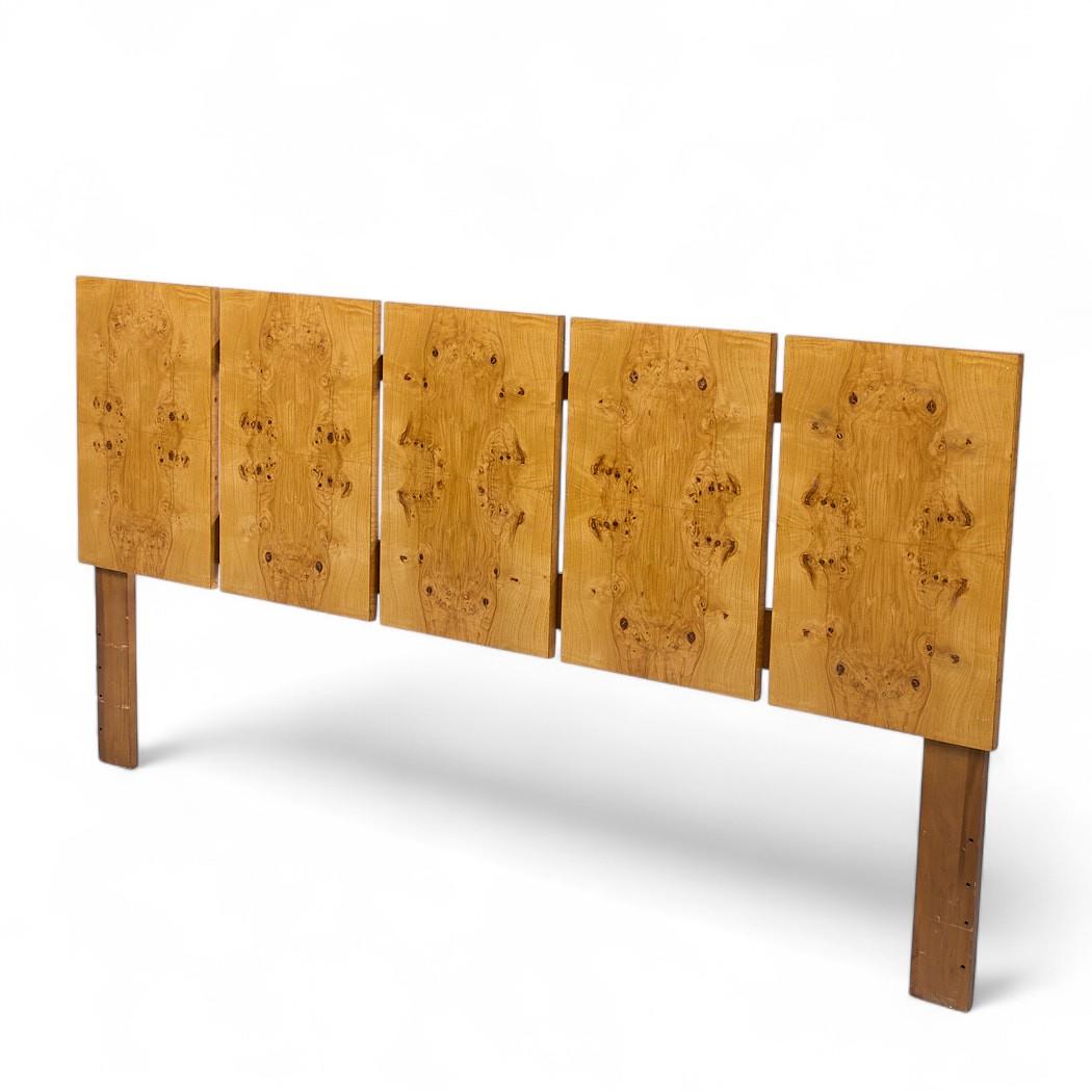 Milo Baughman Style Lane Mid Century Burlwood King Kopfteil (20. Jahrhundert) im Angebot