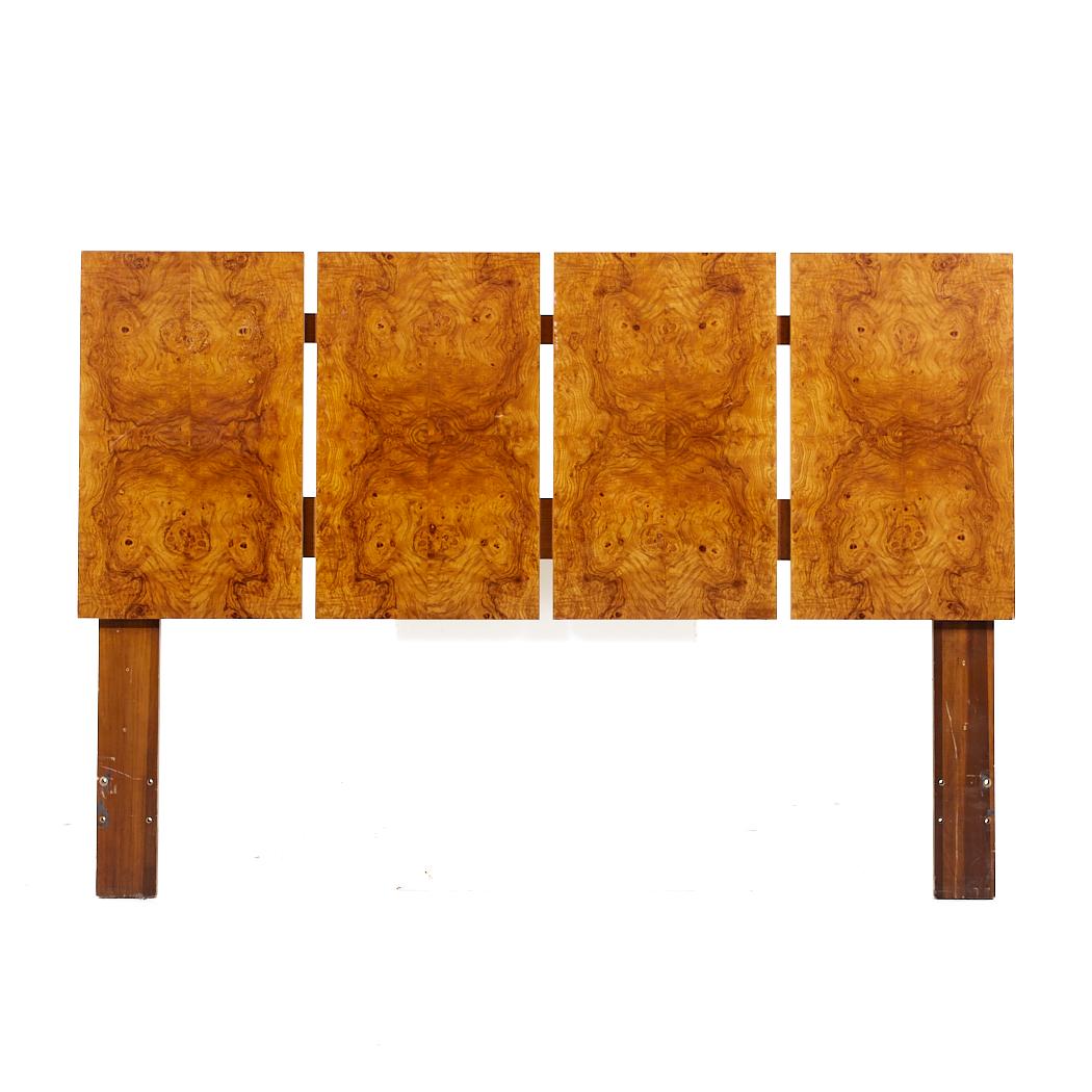 Milo Baughman Style Lane Mid Century Burlwood Queen Headboard

This headboard measures: 61 wide x 2 deep x 42.25 inches high

All pieces of furniture can be had in what we call restored vintage condition. That means the piece is restored upon