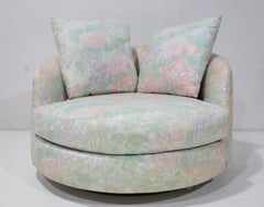 Milo Baughman Style Large Swivel Tub Chair, Vintage Comfort, 1970s