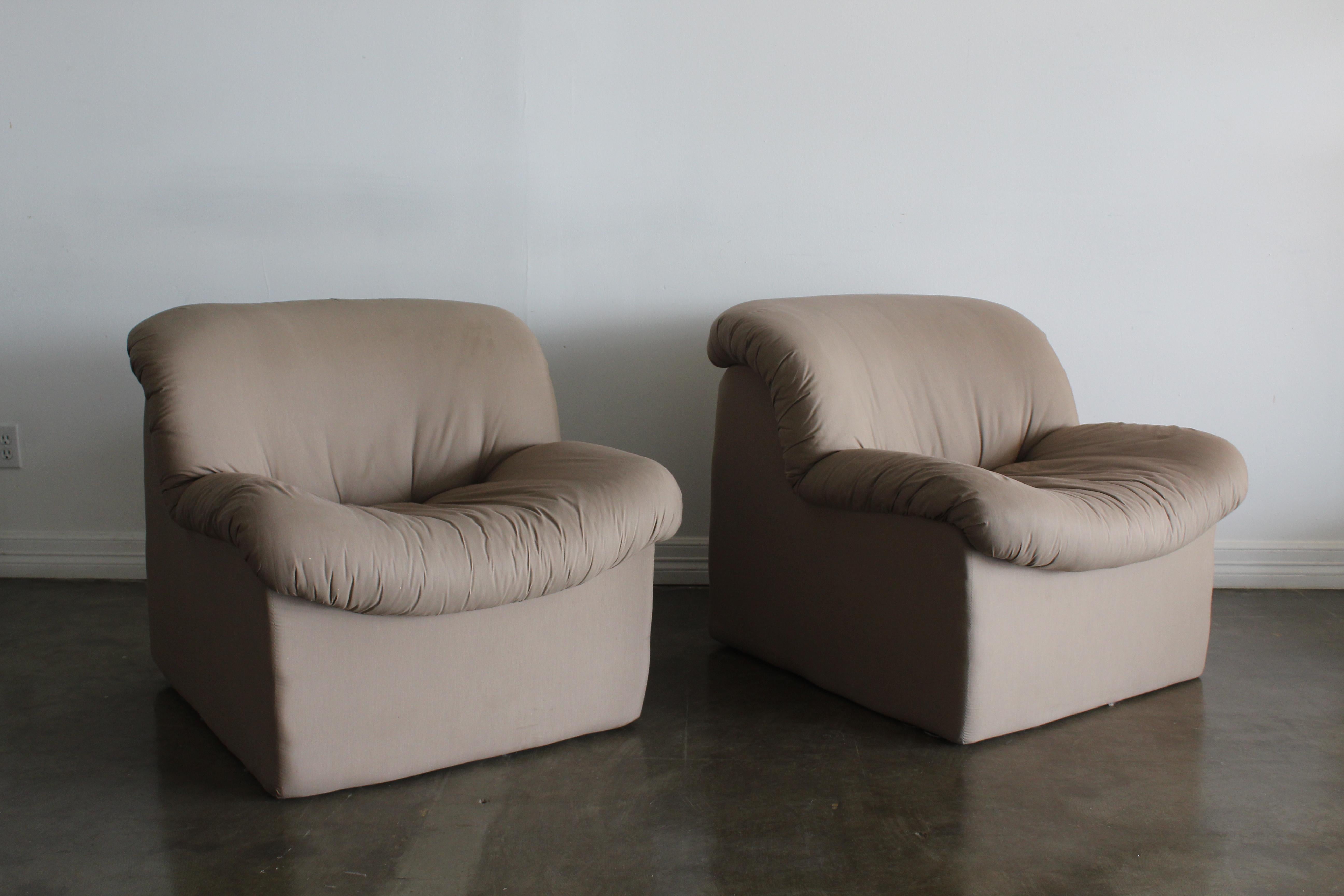 Post-Modern Milo Baughman Style Lounge Chairs For Sale
