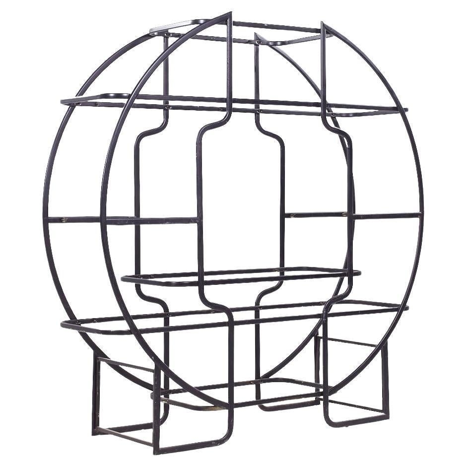 SOLD 06/02/25 Milo Baughman Style MCM Black and Glass Etagere Display Shelving