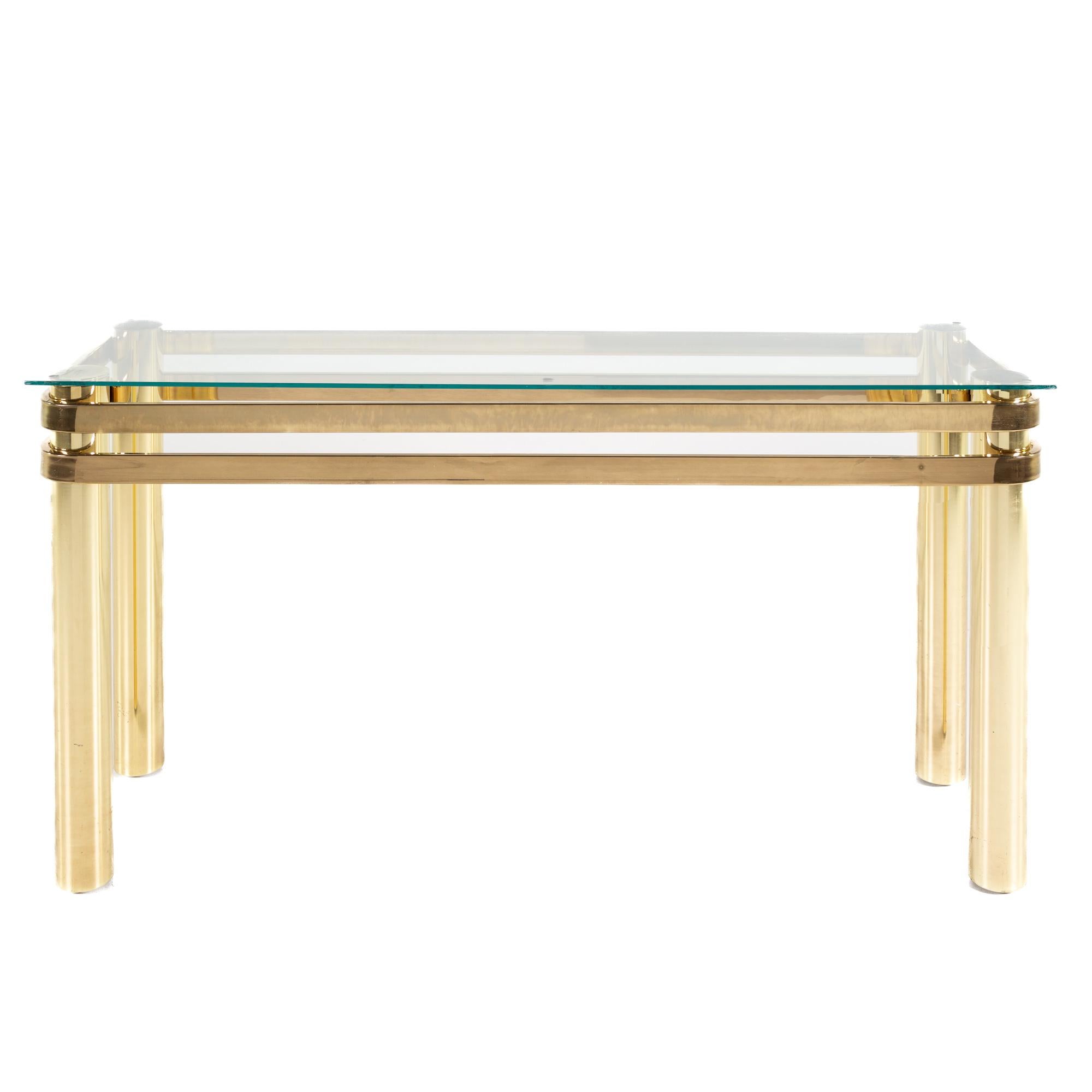 Milo Baughman Style Mid Century Brass Sofa Table

This table measures: 52 wide x 16 deep x 26.5 inches high

All pieces of furniture can be had in what we call restored vintage condition. That means the piece is restored upon purchase so it’s free