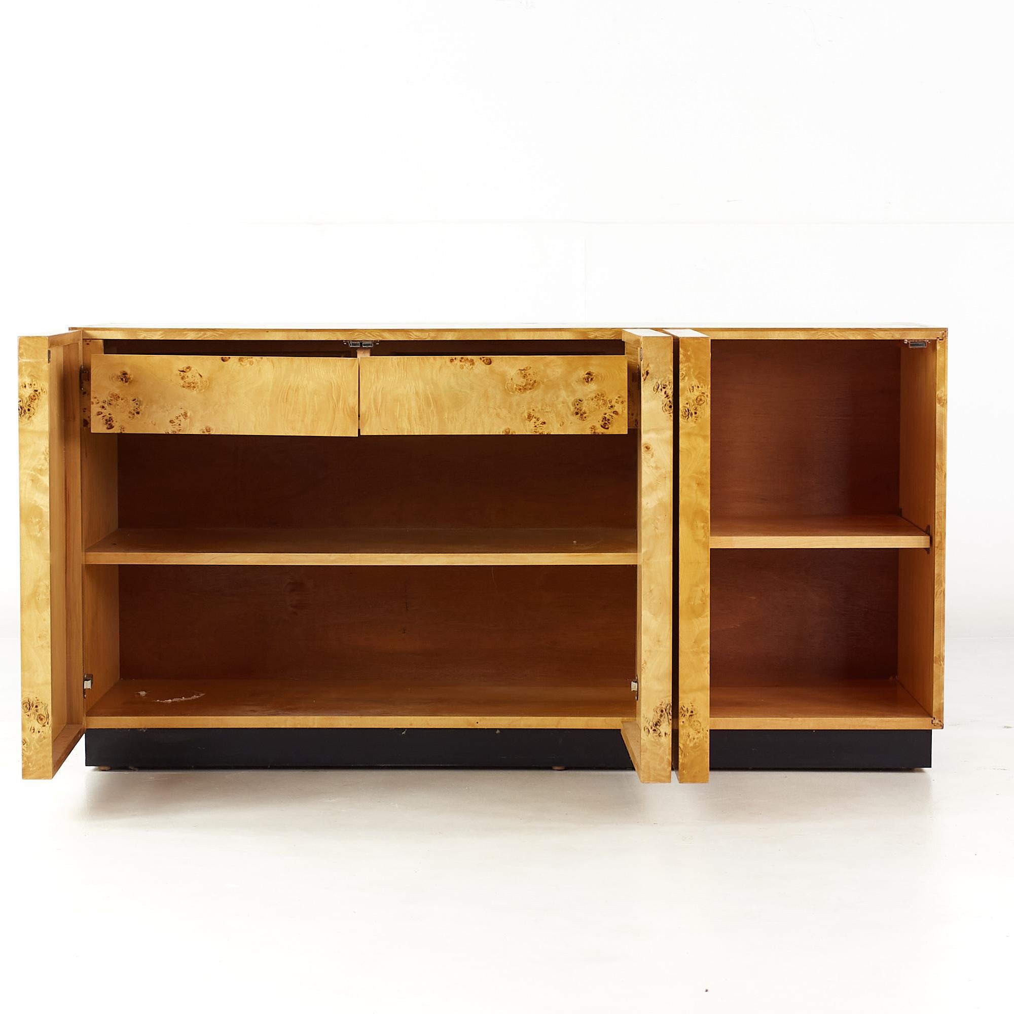 Milo Baughman Style Mid Century Buffet and Hutch For Sale 3