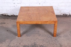 Table basse Parsons en bois de ronce de style Milo Baughman du milieu du siècle dernier