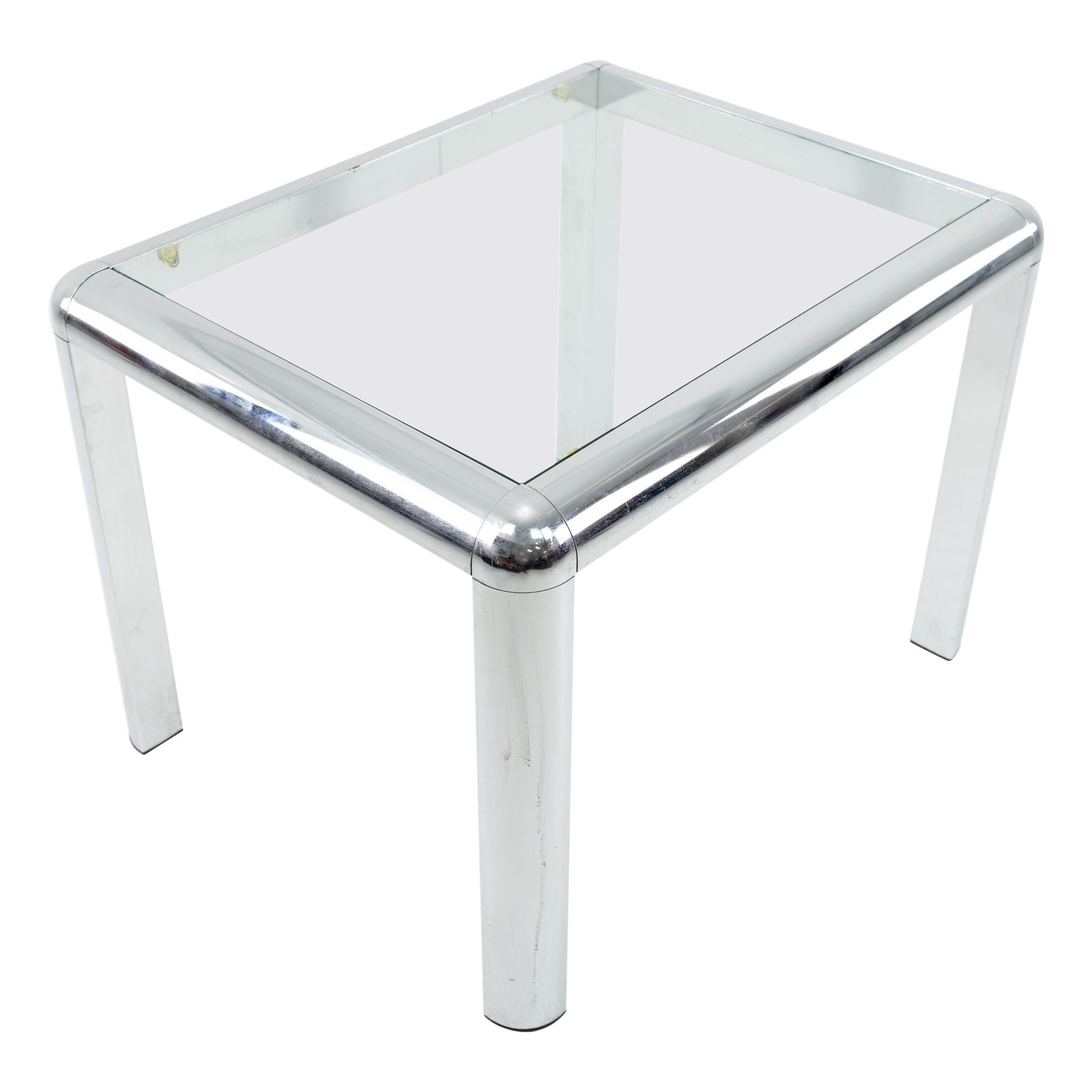 MidCentury Modernist Chrome and Glass Side Table by Milo Baughman at 1stDibs
