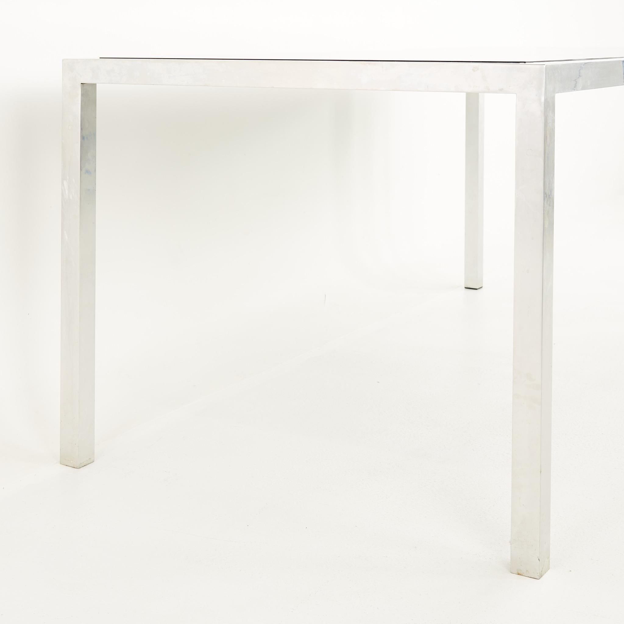 Milo Baughman Style Mid Century Chrome Expanding Dining Table For Sale 4