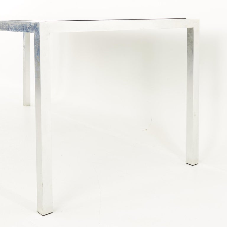 Milo Baughman Style Mid Century Chrome Expanding Dining Table For Sale 5
