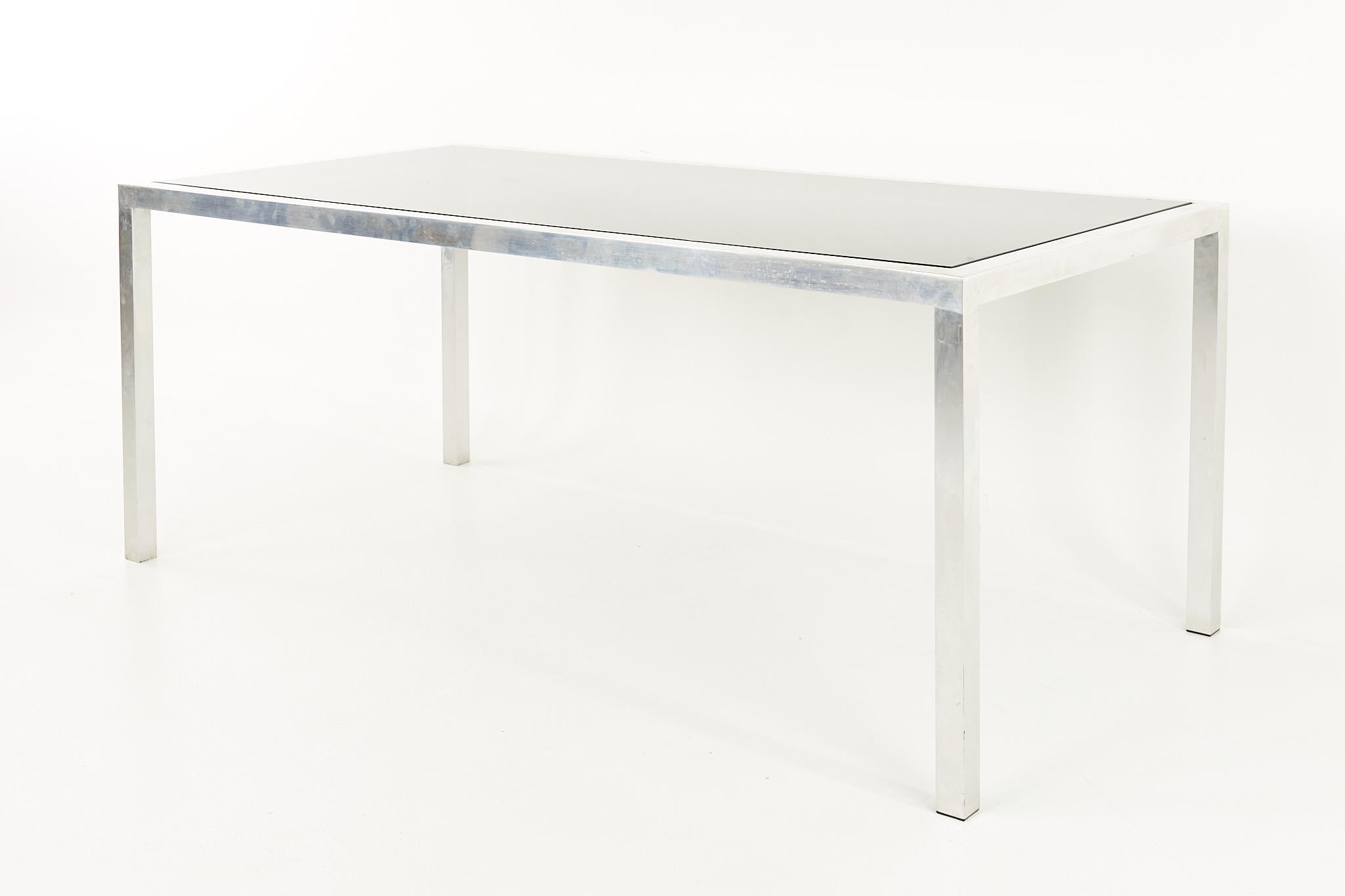 Mid-Century Modern Milo Baughman Style Mid Century Chrome Expanding Dining Table For Sale