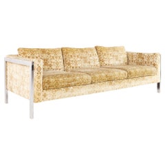 Milo Baughman Style Mid Century Chrome  Sofa