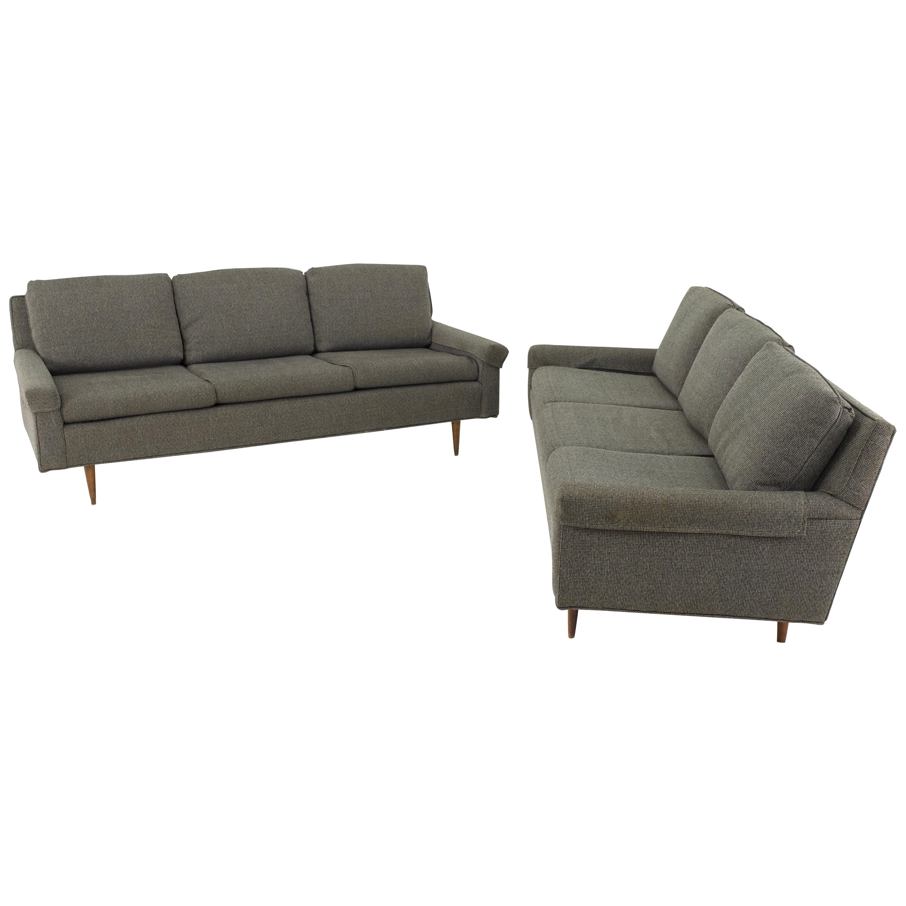 Milo Baughman Style Mid Century Custom Sofa - Pair