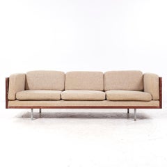 Milo Baughman Style Mid Century Danish Rosewood Case Sofa