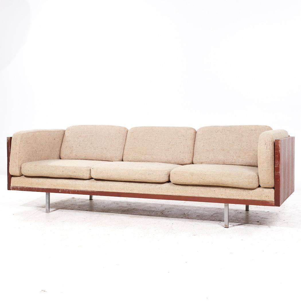 Mid-Century moderno Divano con cassa in palissandro danese del metà secolo in stile Milo Baughman in vendita