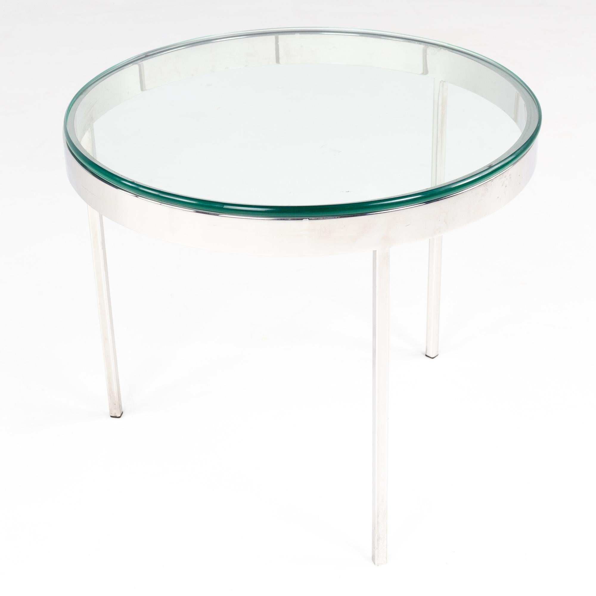Mid-Century Modern Milo Baughman Style Mid Century Glass and Chrome Side End Table