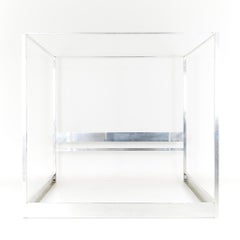 Milo Baughman Style Mid Century King 4 Poster Chrome Canopy Bed