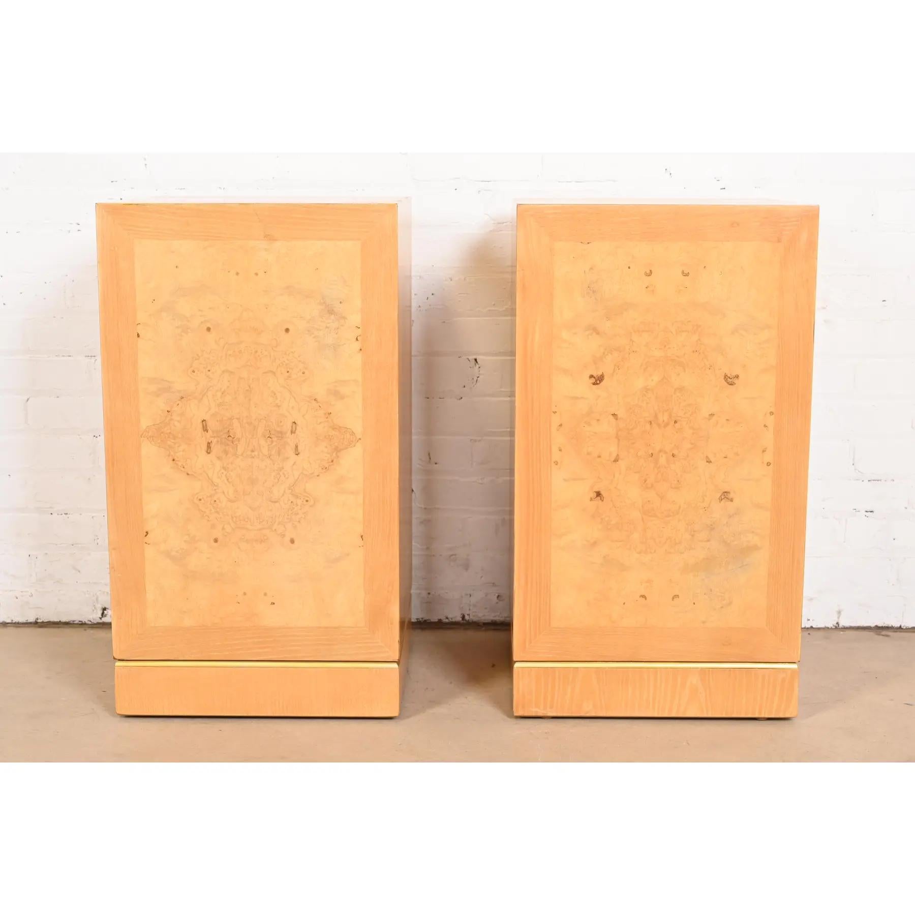 American Milo Baughman Style Mid-Century Modern Pedestals by Drexel Heritage, Refinished For Sale