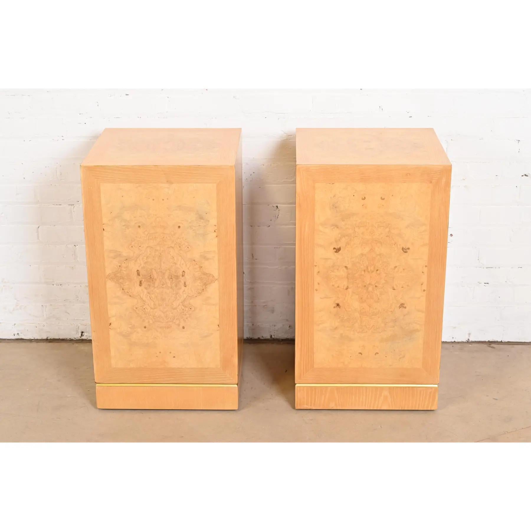 Milo Baughman Style Mid-Century Modern Pedestals by Drexel Heritage, Refinished In Good Condition For Sale In South Bend, IN