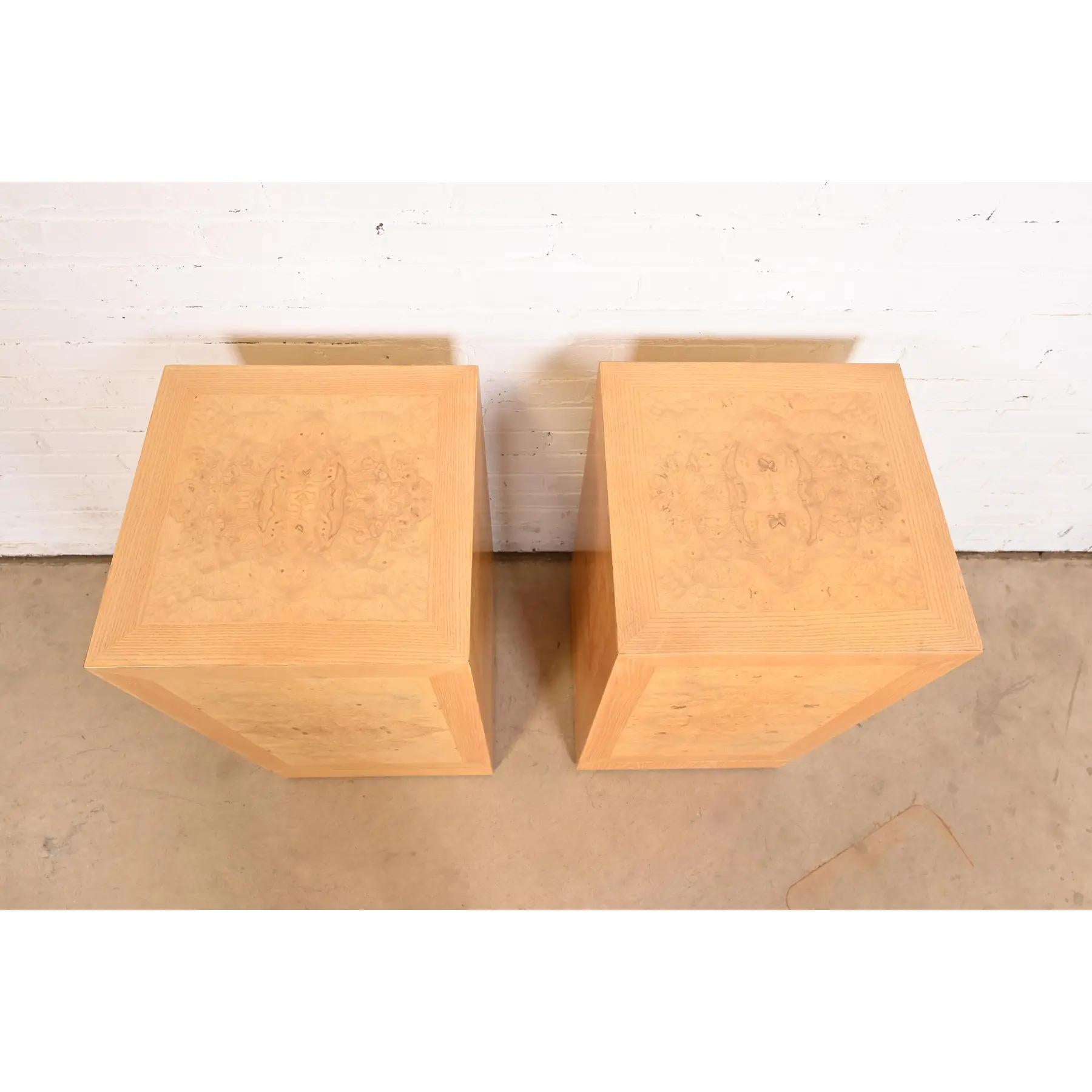 Milo Baughman Style Mid-Century Modern Pedestals by Drexel Heritage, Refinished For Sale 2