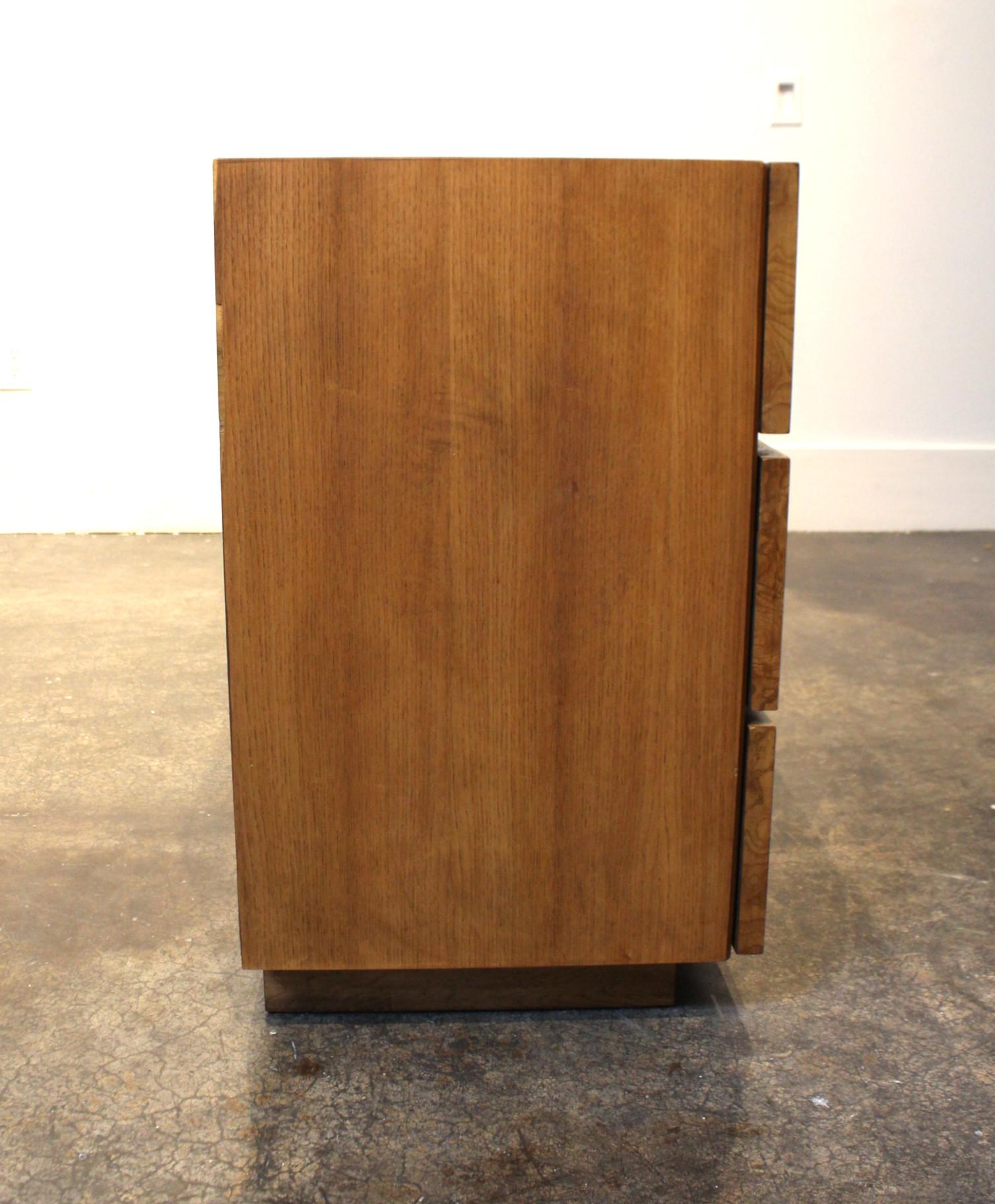 20th Century Milo Baughman Style Mid-Century Modern Burl Wood Dresser for Lane Furniture
