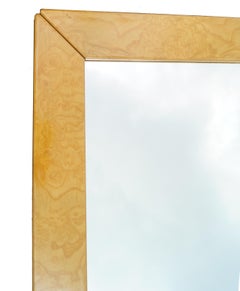 Mid-Century Danish Modern Burl Wood Wall Mantel Console Hallway Bathroom Mirror