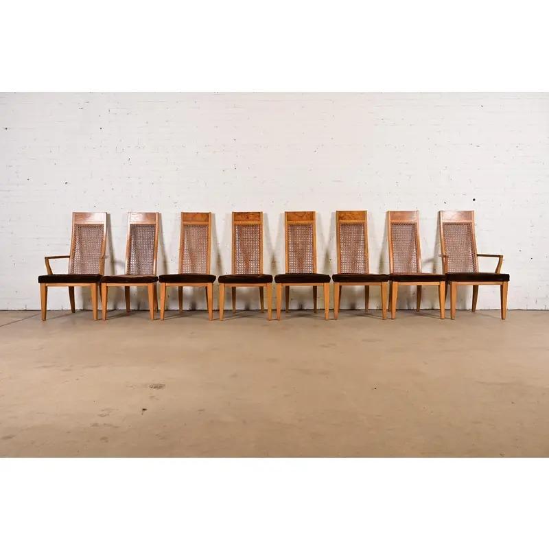 American Milo Baughman Style Mid-Century Modern Dining Chairs by Lane, Set of Eight For Sale